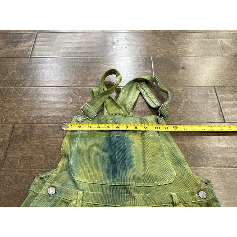 Skoozi Womens Tie Dye Green Blue Pockets Belt Loops Overalls Shorts Size L LARGE - Picture 8 of 8